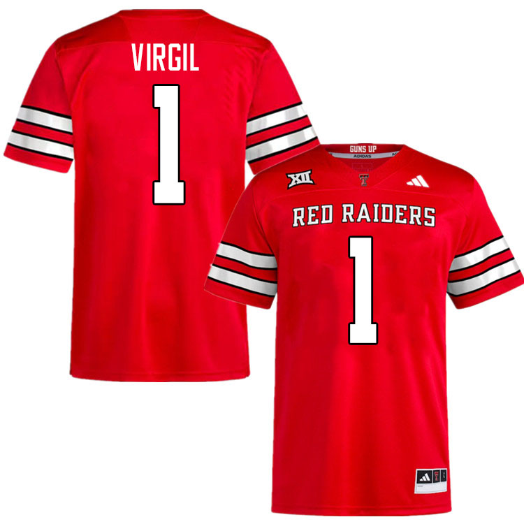 #1 Reggie Virgil Texas Tech Red Raiders Jerseys College Football Uniforms Stitched-Red #1 Reggie Virgil Texas Tech Red Raiders Jerseys College Football Uniforms Stitched-Red